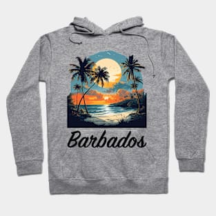 Barbados Sunset (with Black Lettering) Hoodie